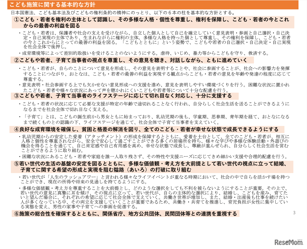 答申「今後5年程度を見据えたこども施策の基本的な方針と重要事項等～こども大綱の策定に向けて～」