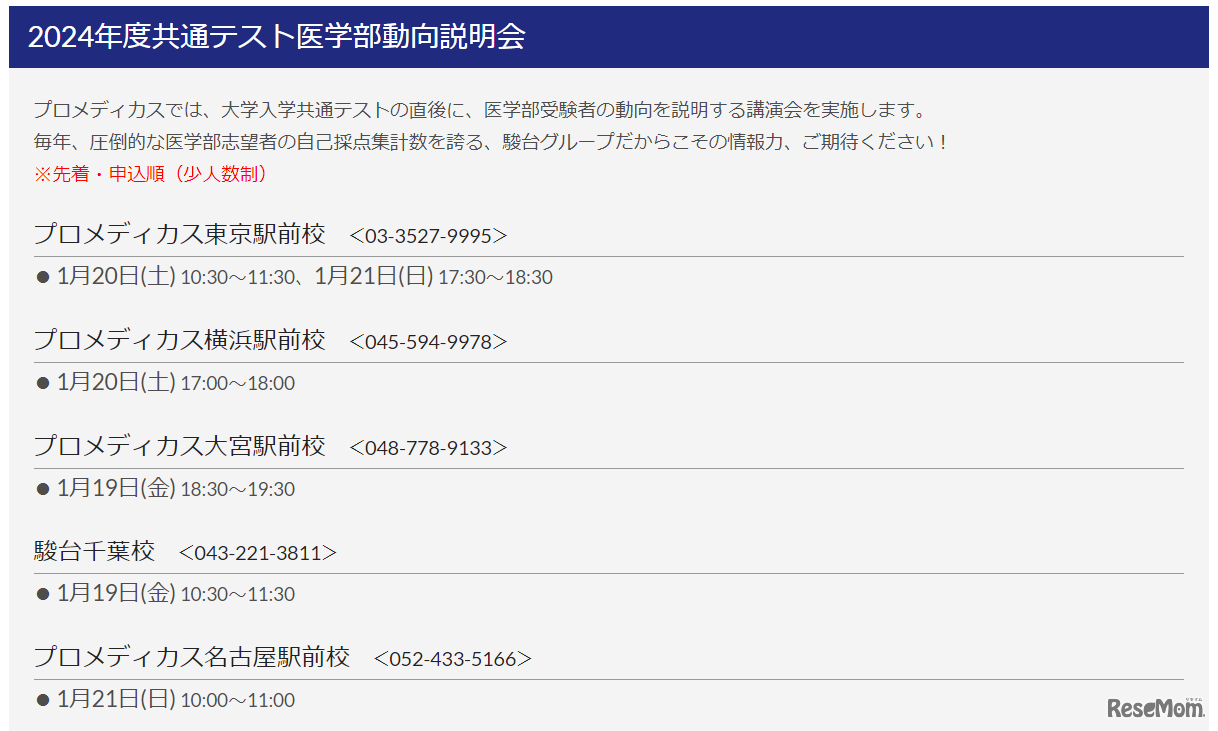 2024年度共通テスト医学部動向説明会
