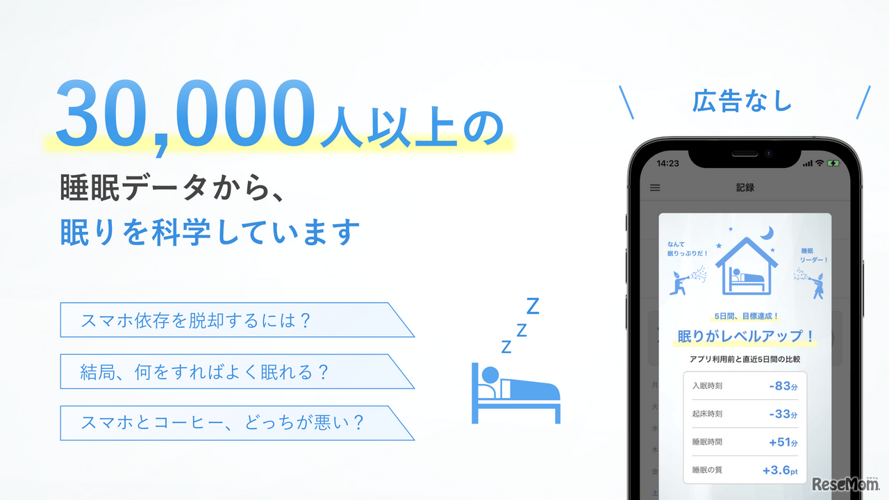 睡眠記録アプリ「睡眠」