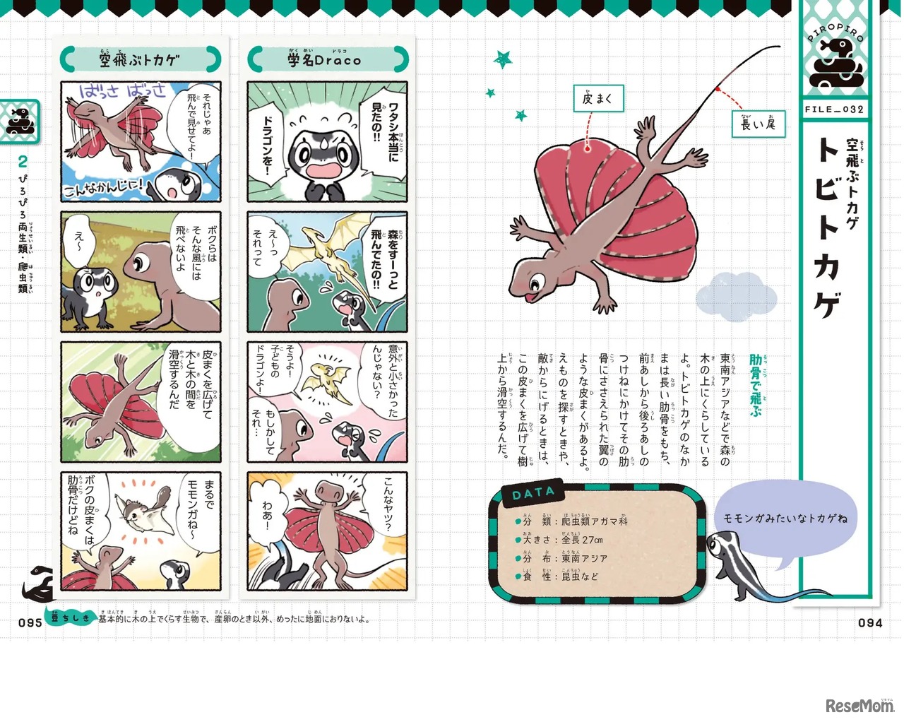 図鑑の一部「トビトカゲ」