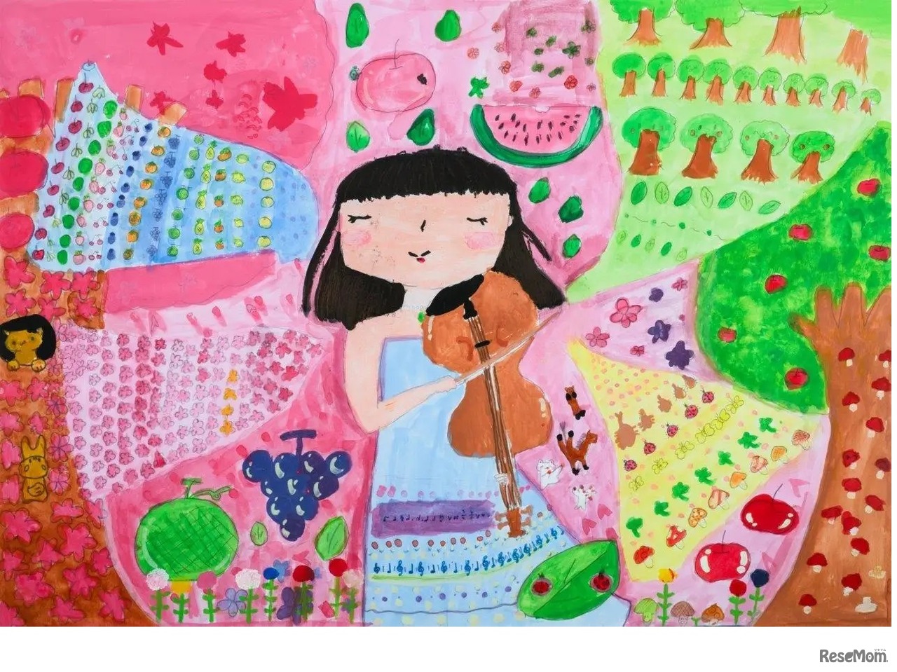 ドコモ未来大賞ゴールド　絵画部門「自然のバイオリン」