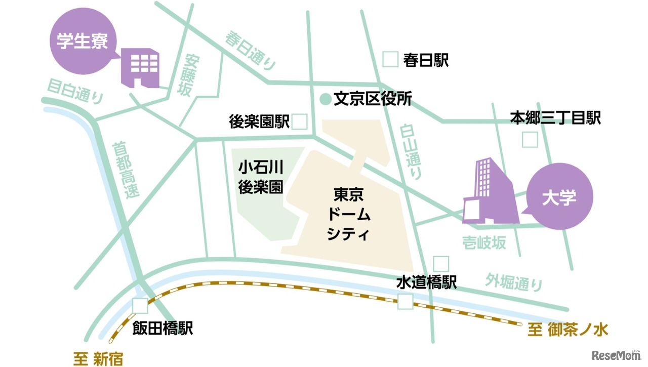 安藤坂ドミトリー（男子・女子） 地図