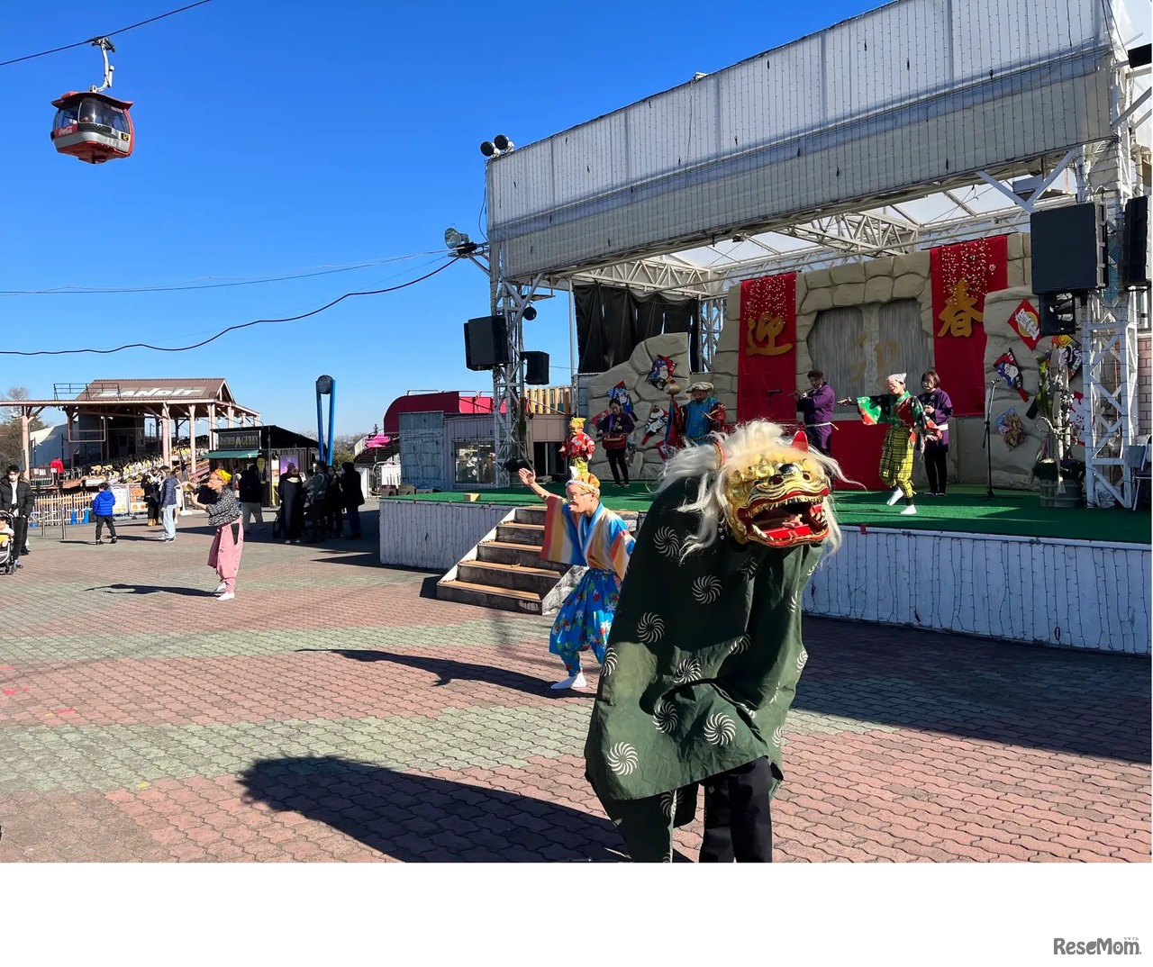 前回の獅子舞披露のようす