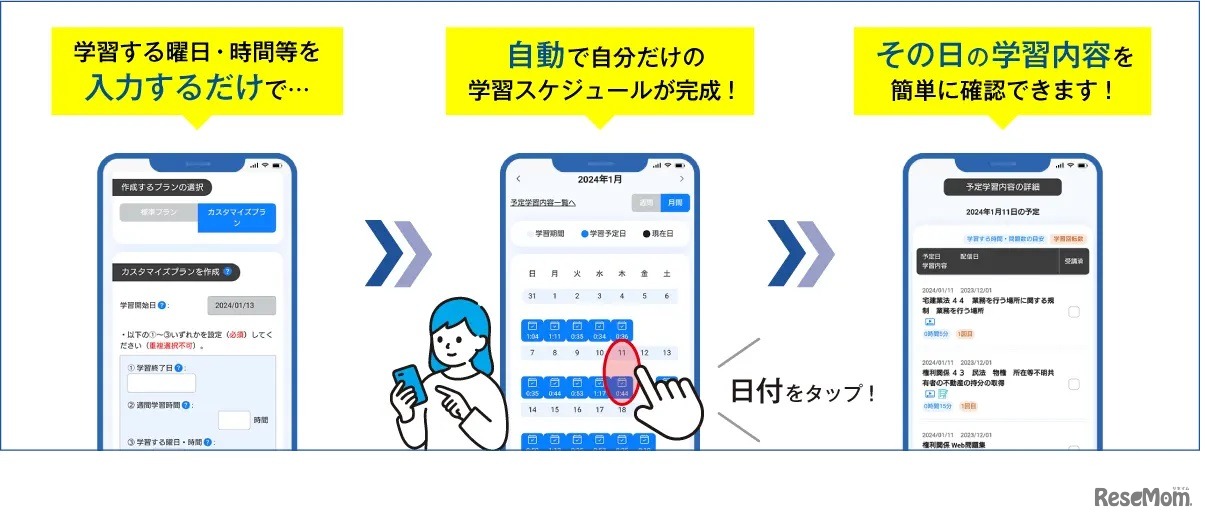 スケジュール管理や質問対応など、学習サポートが充実