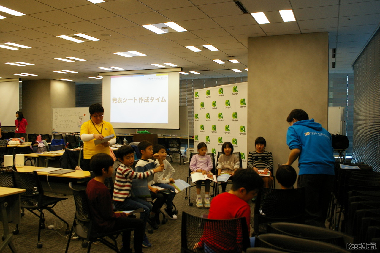 グループごとに発表の練習