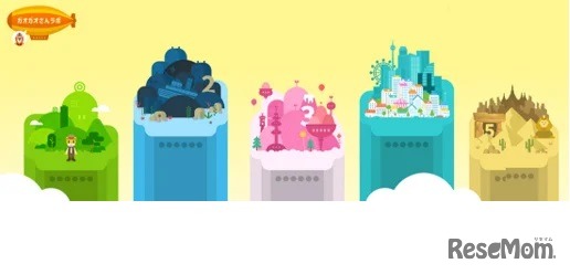 迷路やパズルなどでしまじろうと冒険