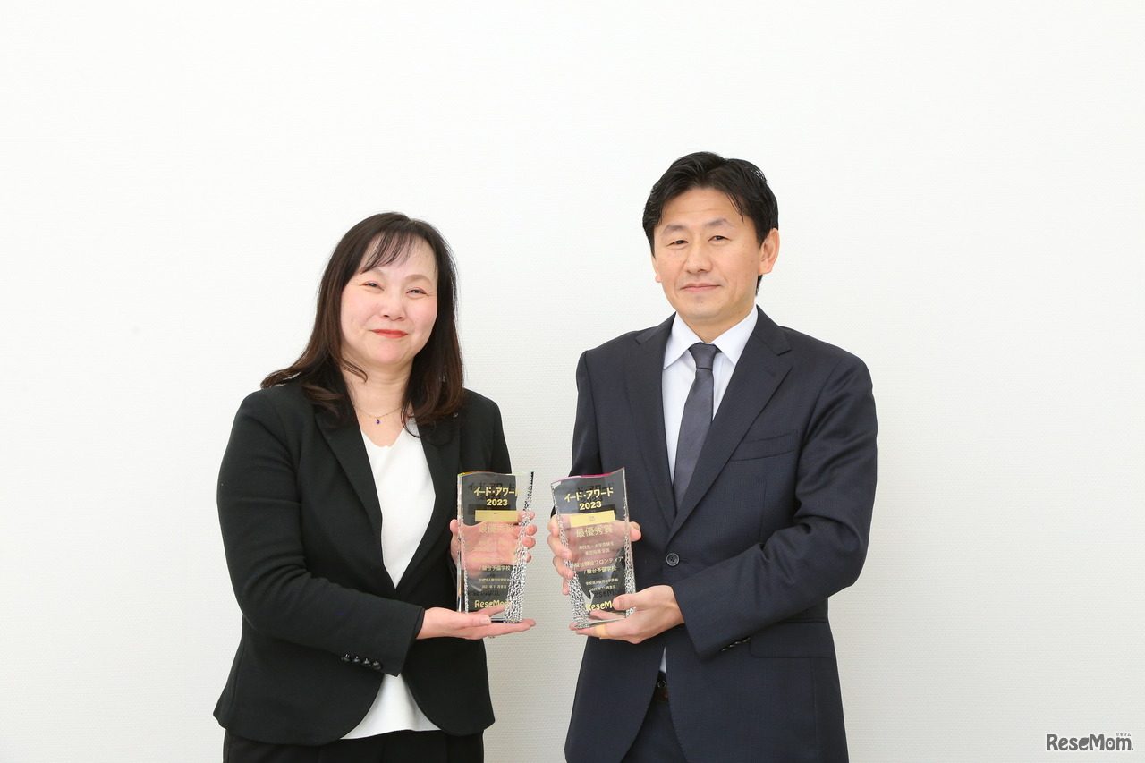 取材に応じてくれた駿台 現役部門統括の阿見寺英俊氏（右）と既卒部門統括の恒川久仁子氏（左）