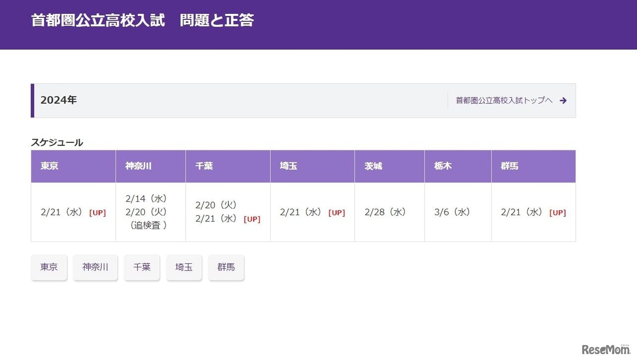 東京新聞：首都圏公立高校入試　問題と正答