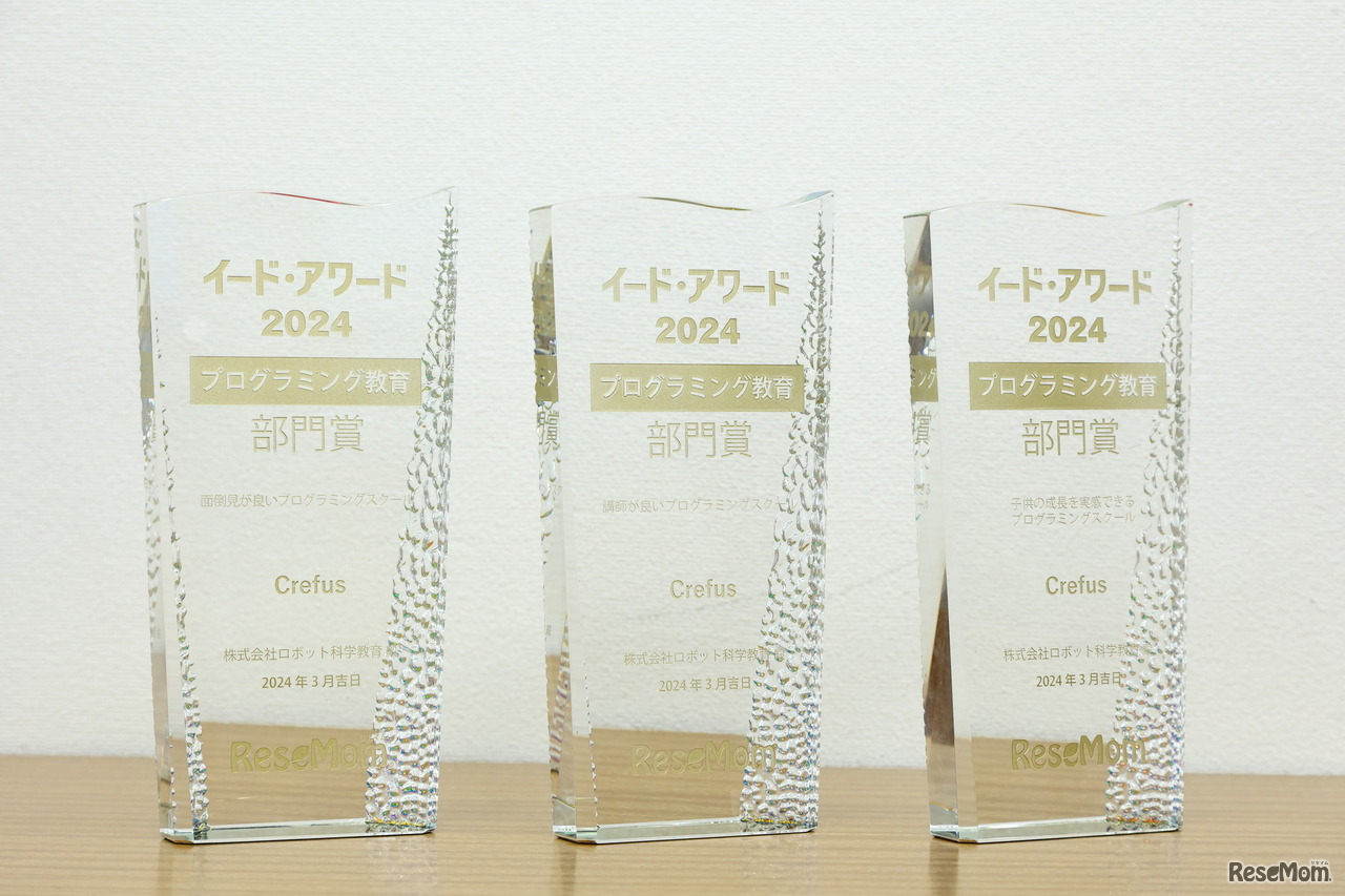 イード・アワード2024プログラミング教育にて3つの部門賞を獲得したクレファス