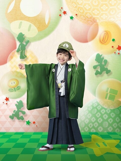 七五三で“マリオ”に仮装？スタジオアリスの撮影メニューに「スーパーマリオ和装」が新登場―リバーシブル羽織でルイージにも、兄弟で撮影したい