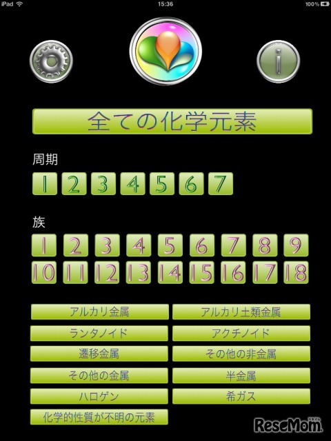 iPhone/iPod touch/iPad用アプリケーション「i化学元素