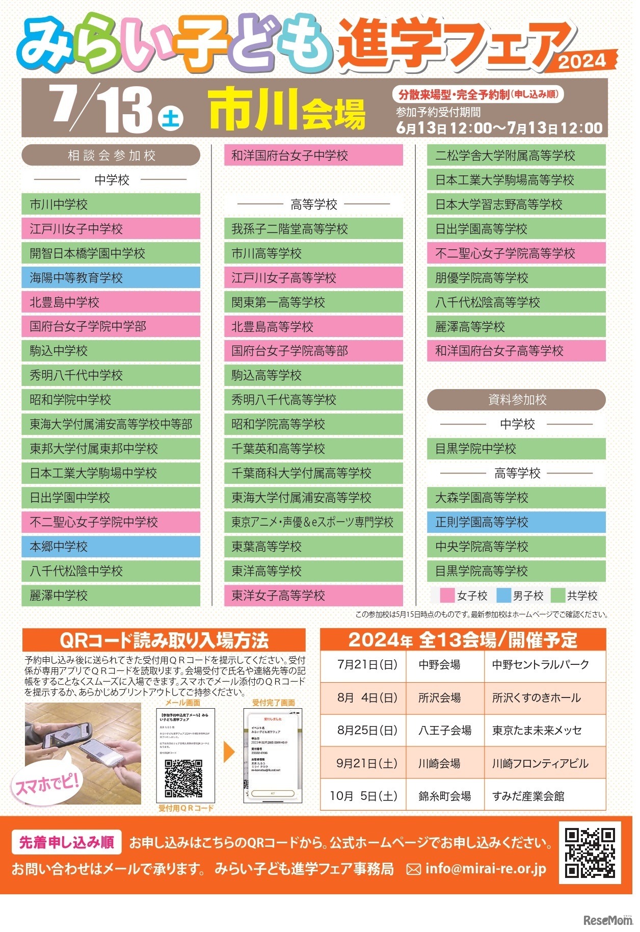 みらい子ども進学フェア 2024市川会場