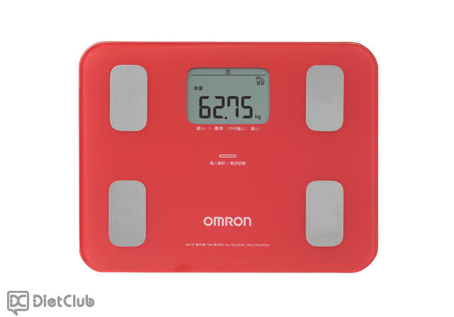 オムロン体組成計　レッド