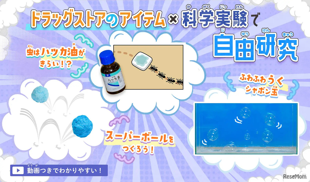 ドラッグストアのアイテム×科学実験で自由研究
