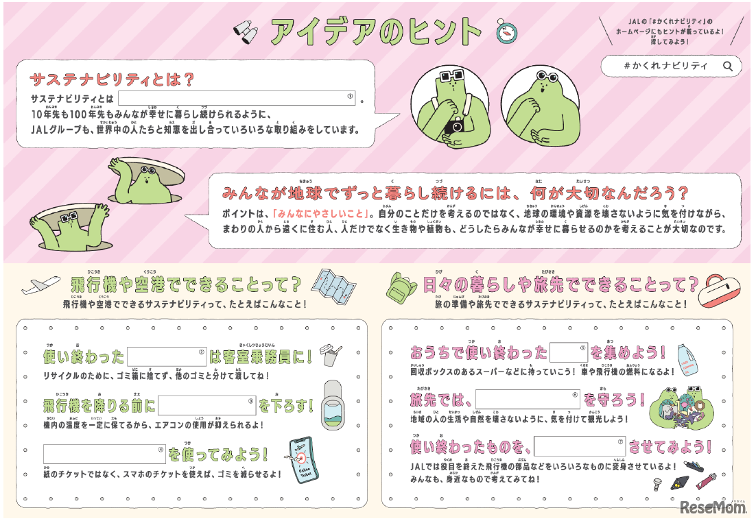 ワークシート（一部抜粋）