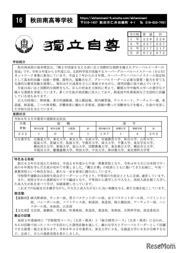 秋田南高等学校