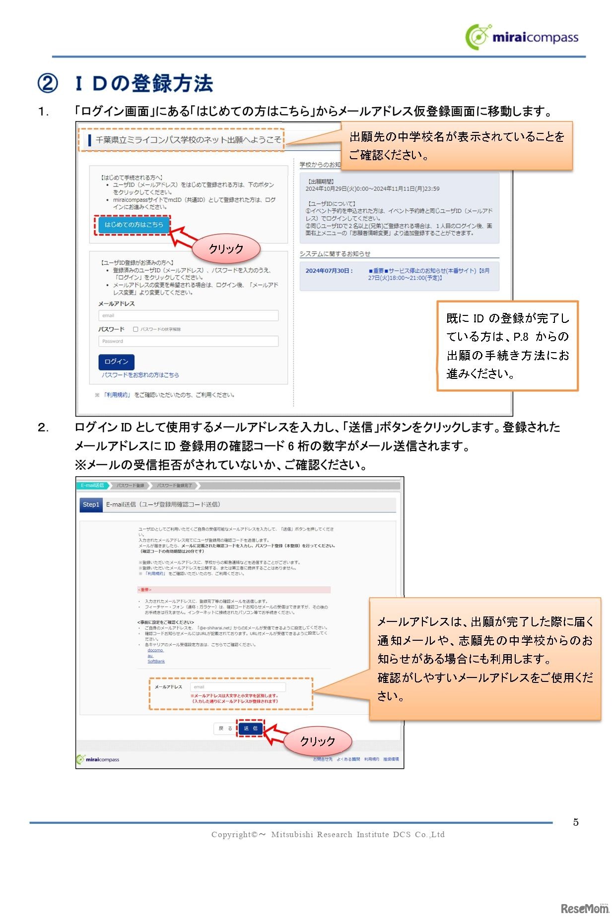 インターネット出願の流れ　(c) Mitsubishi Research Institute DCS Co.,Ltd