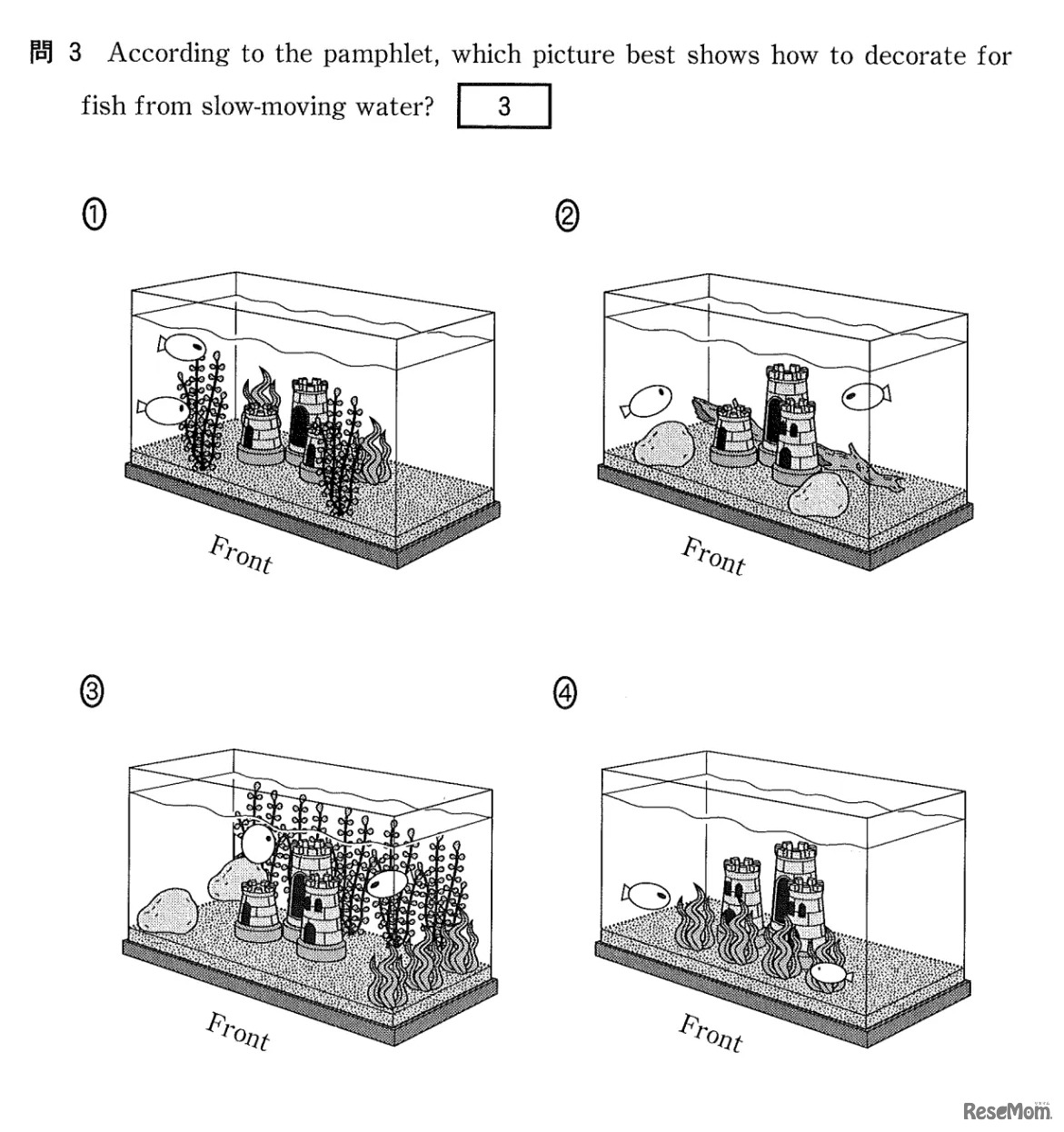 細かな違いしかないイラストを理解できずミスした問題（例）