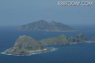 尖閣諸島（手前から、南小島、北小島、魚釣島）