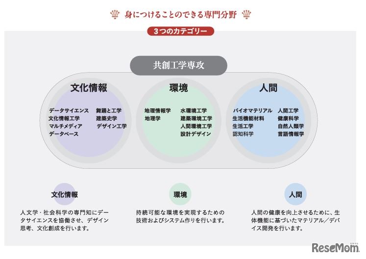 身に付けることのできる専門分野