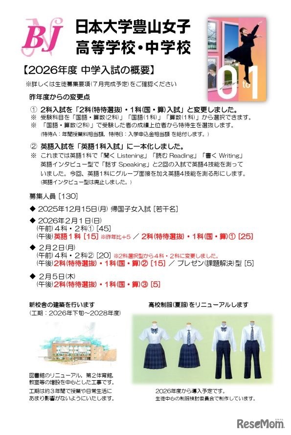 2026年度中学入試の概要