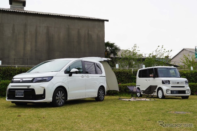 ホンダ『フリードe:HEV AIR』と『N-BOX』のホンダアクセスの子育て応援純正アクセサリー装着車