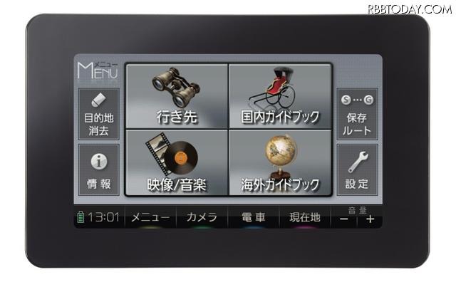 旅ナビ「CN-SG520L」「CN-SG520D」のホーム画面