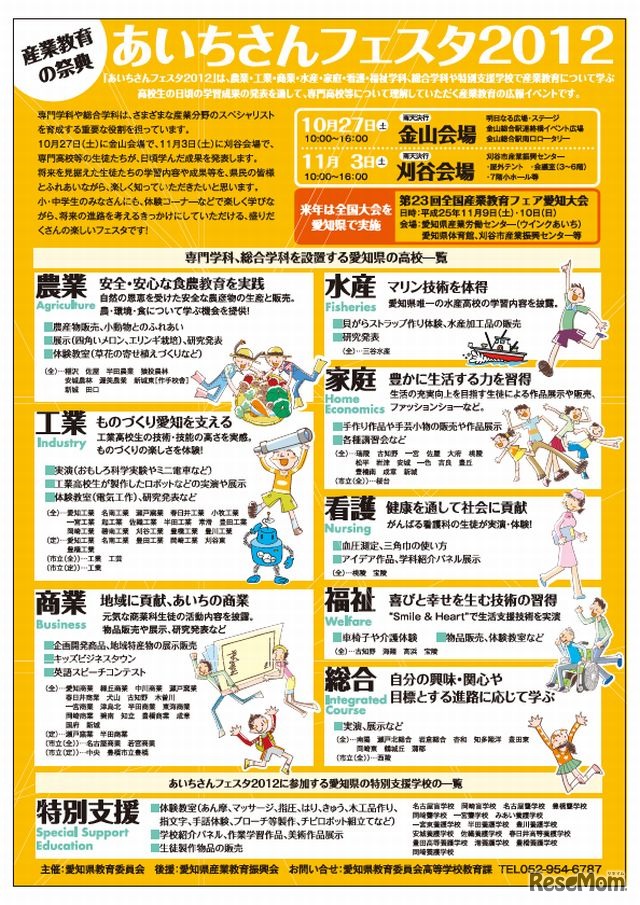 「あいちさんフェスタ2012」リーフレット　裏