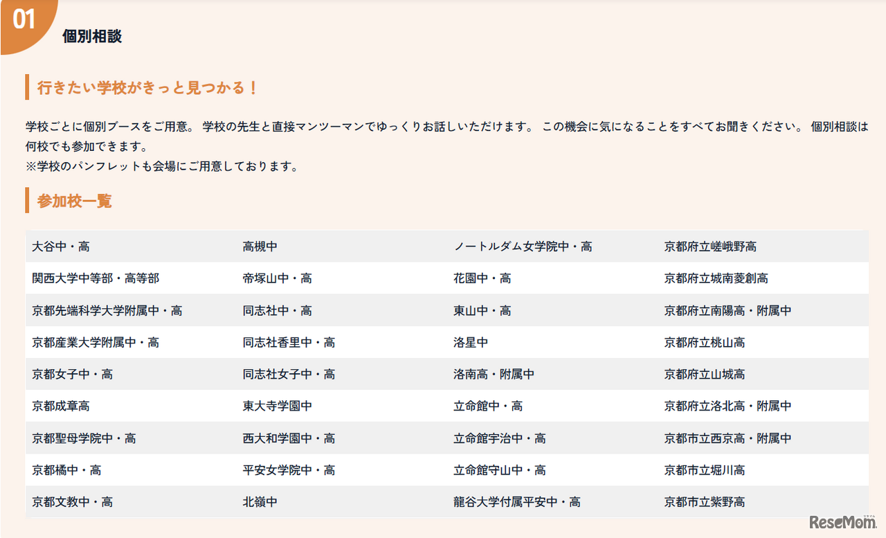進学フェア2026　参加校一覧