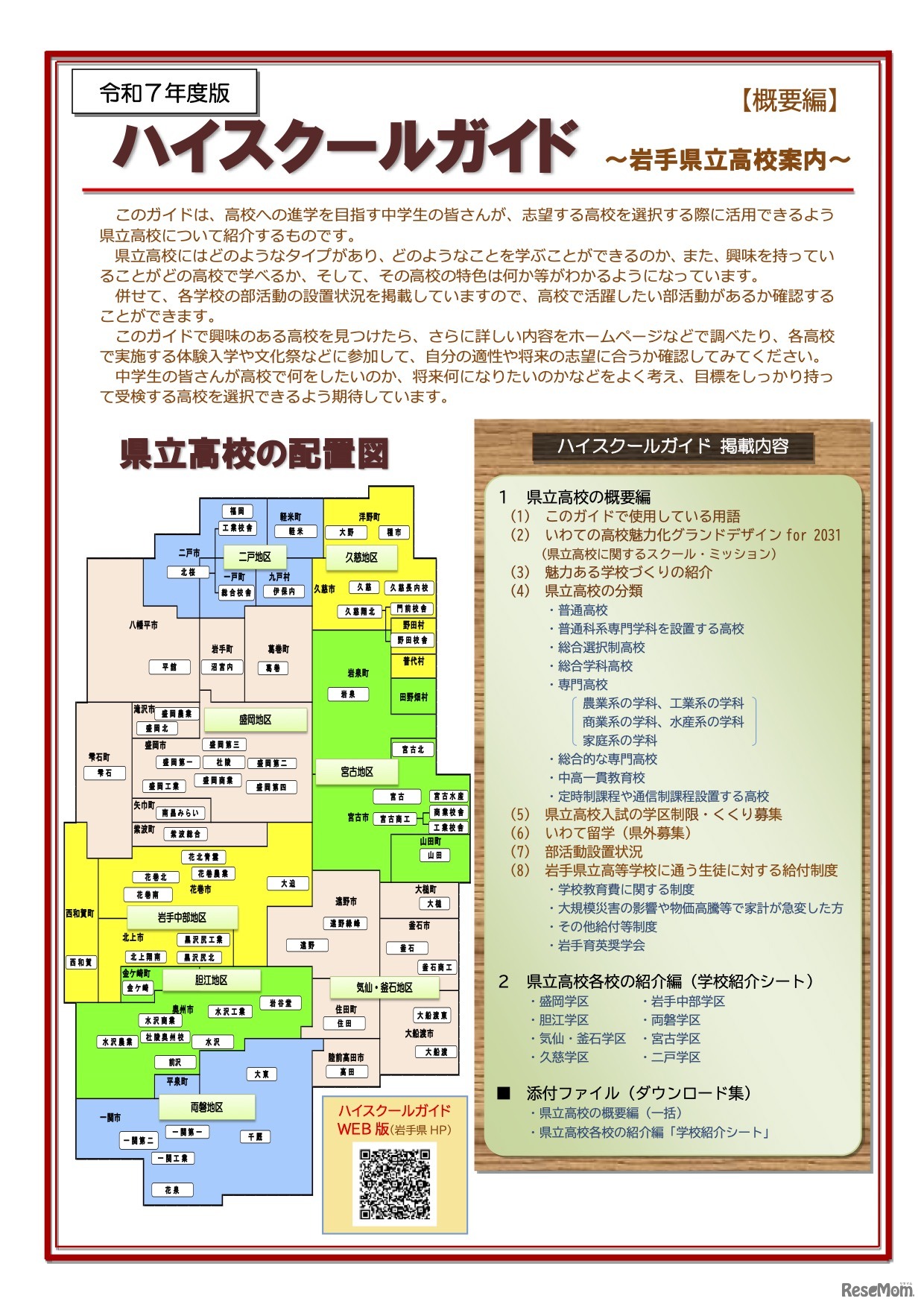 令和7年度版 ハイスクールガイド 岩手県立高校案内＜概要編＞