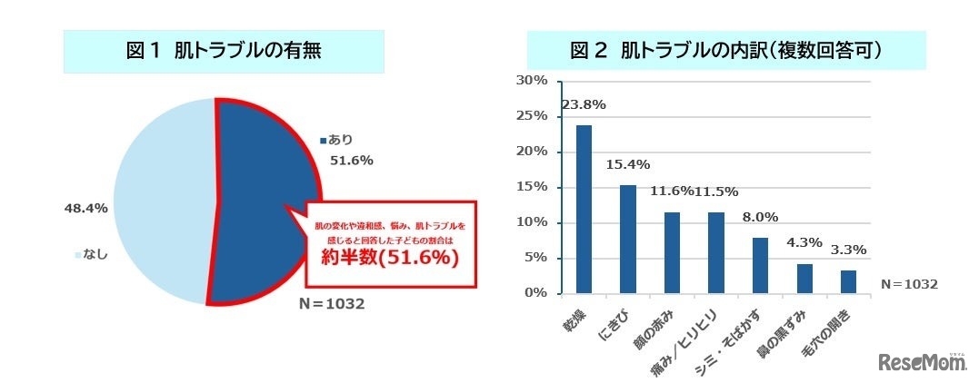 気になる顔の肌の変化や違和感、悩み、肌トラブルはありますか