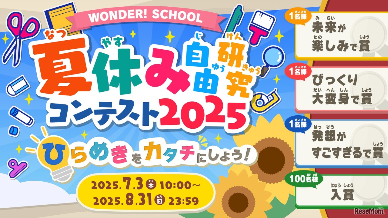 ワンダースクール「夏休み自由研究コンテスト2025」