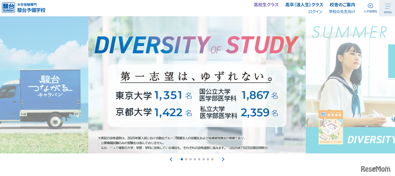 駿台予備学校 2025年度合格実績