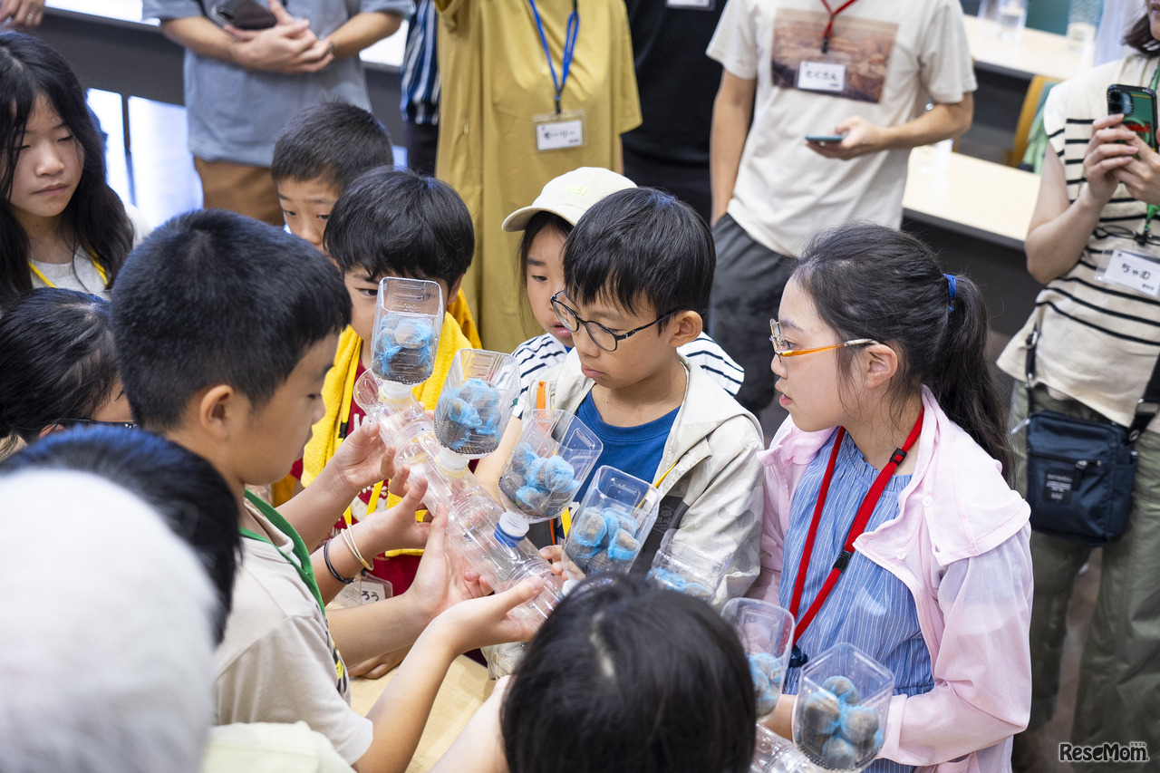 全員のペットボトルをつなげる