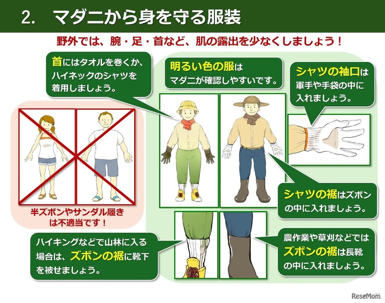 マダニから身を守る服装