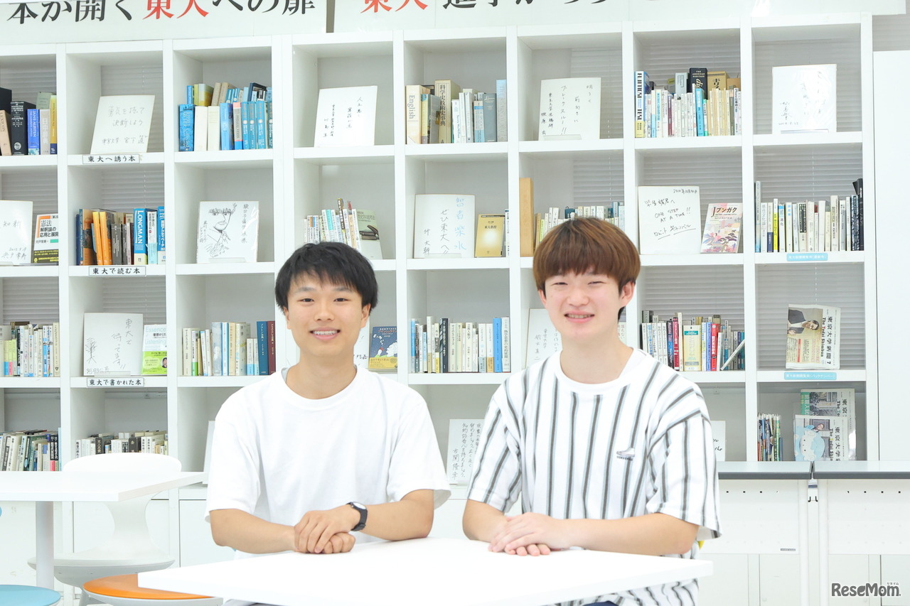 取材に応じてくれた東京大学1年の岡野 史さんと加藤 慶大さん