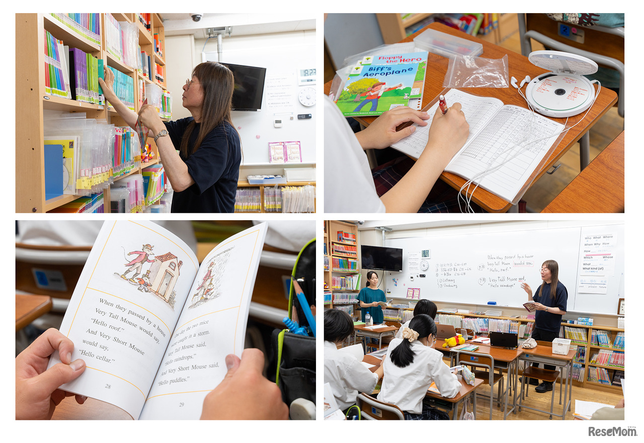 多読、リスニング、シャドーイング、ワークシートに取り組む多読パート