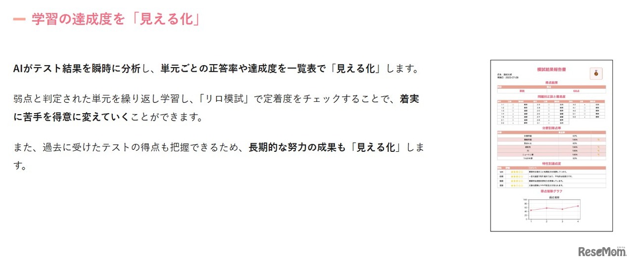 学習の達成度を「見える化」