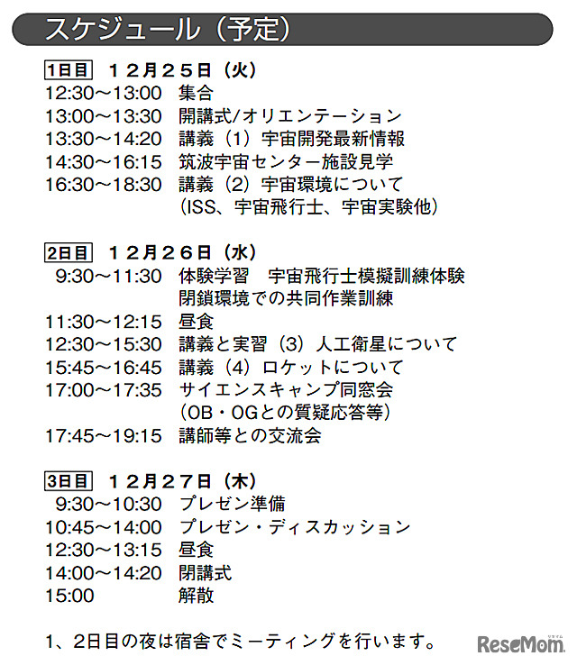 スケジュール（予定）