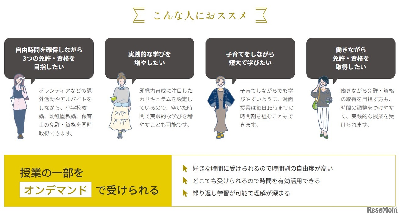 鎌倉女子大学短期大学部「DX時間割」、こんな人におすすめ