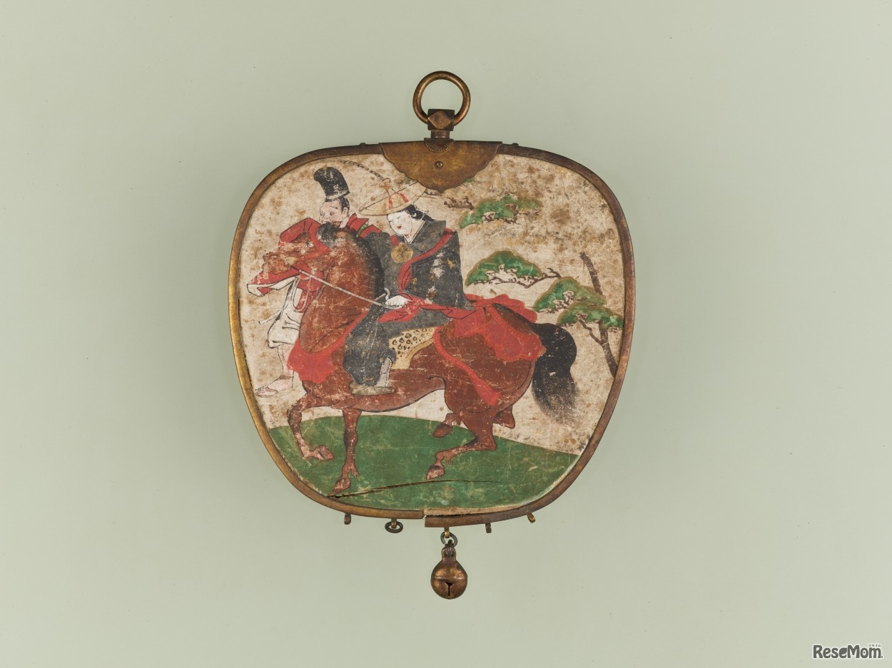 重要文化財　木製彩色婦人乗馬図華鬘（もくせいさいしきふじんじょうばずけまん）