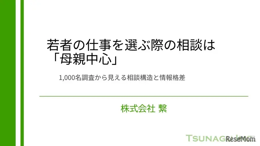 若者の仕事を選ぶ際の相談は「母親中心」