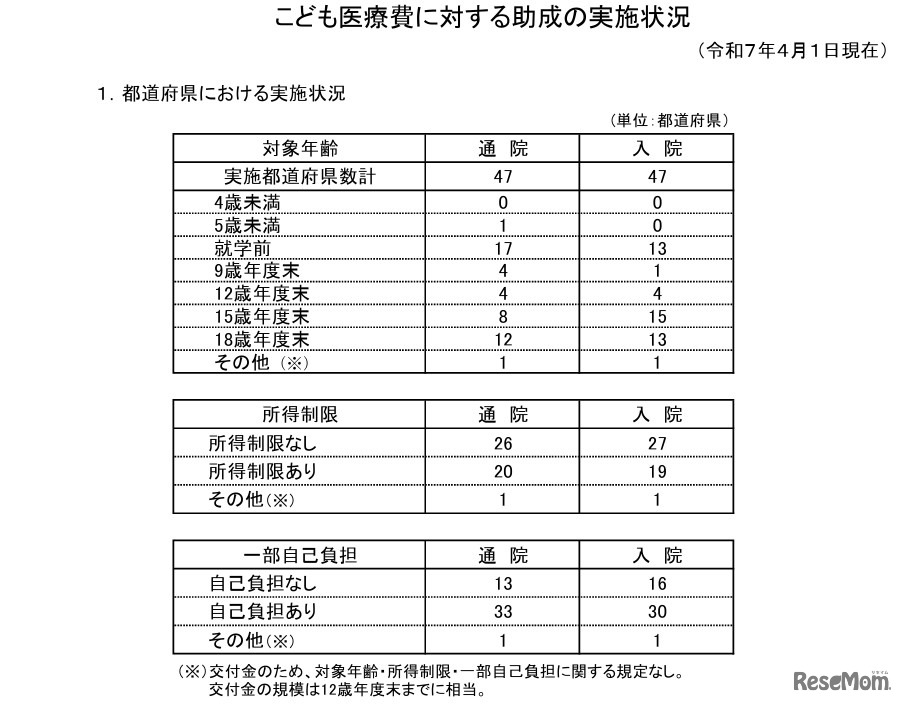 都道府県における実施状況