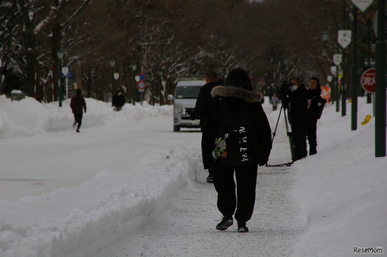 北海道大学試験場（札幌キャンパス）2026年1月17日 共通テスト1日目のようす