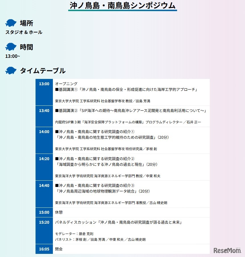沖ノ鳥島・南鳥島シンポジウム