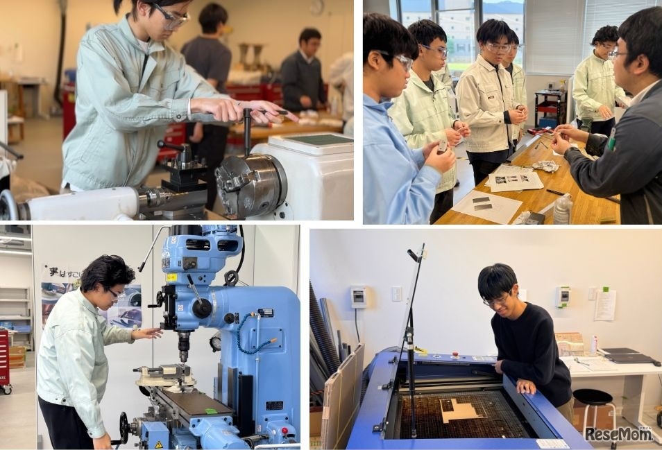 スタジオには各種電子工具が揃い、技術スタッフが常駐して学生たちのモノ作りをサポート。