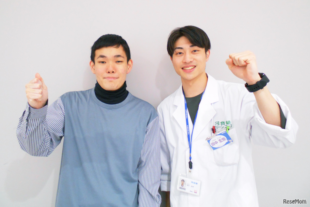 M.Kさん（理科三類豪アック／東海高校出身）と千種校グリーンコースのチューター田中さん