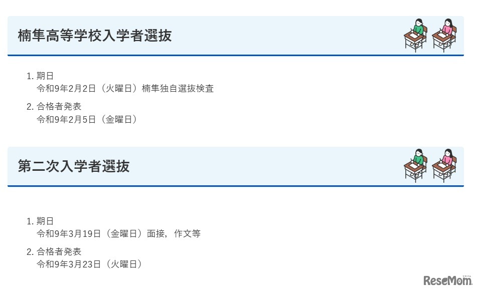 令和9年度鹿児島県公立高等学校入学者選抜日程