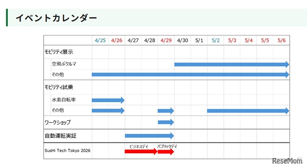 イベントカレンダー