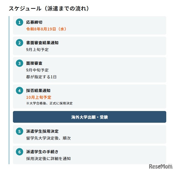 スケジュール（派遣までの流れ）